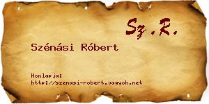 Szénási Róbert névjegykártya